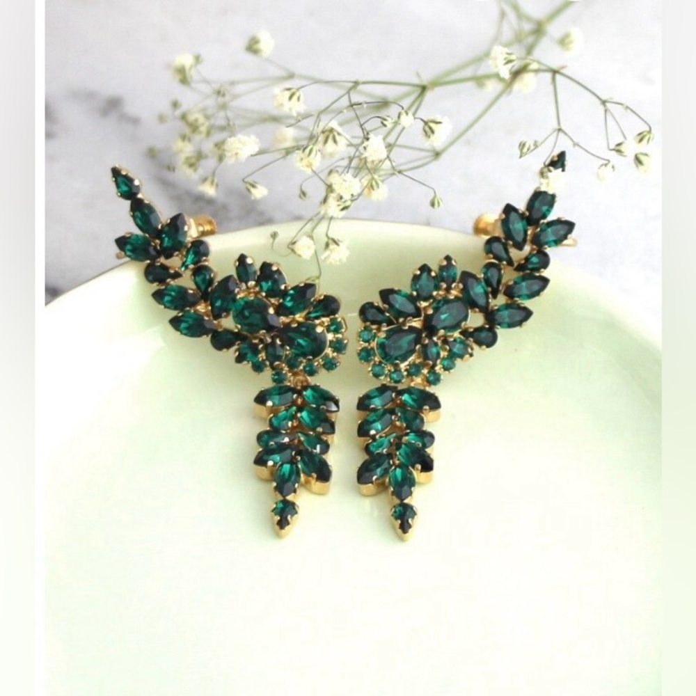 Emerald Climbing Earrings